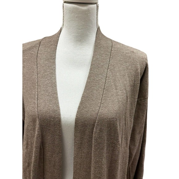 Luna Ivy Womens Tan/ Beige Pockets Long Sleeve Sweater Cardigan Size SMALL COZY - Picture 3 of 5